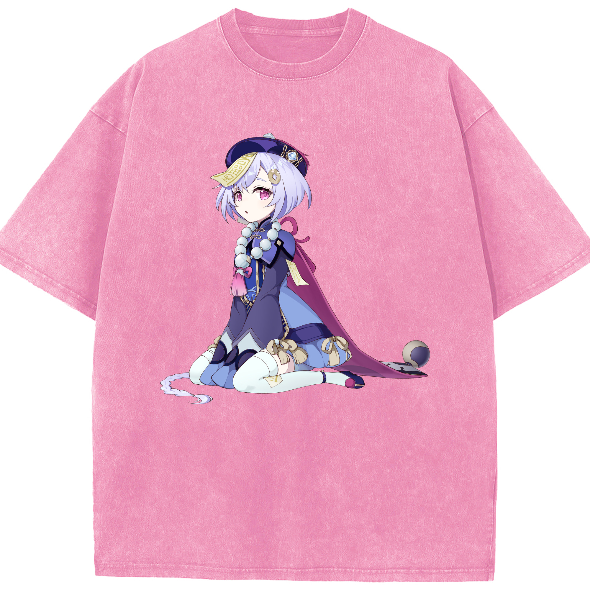 げんし神 七七 なな  genshin Nana 綿100% ヴィンテージ風 半袖Tシャツ（フロントプリント）